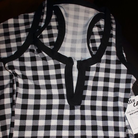 HPCALLIE GINGHAM BLACK&NAVY BODYCON MIDI DRESS(S) - Picture 11 of 11